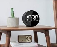 Catekro Réveil à Commande vocale à Del,réveils électroniques Multifonctions de Batterie/USB, réveils de Chevet HD (Noir)