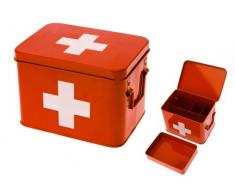 pt, HM0365M Boîte à Pharmacie, Métal, Rouge, Taille M