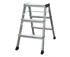 Krause 130068 Escabeau pliant 2 x 3 marches en aluminium avec système de blocage