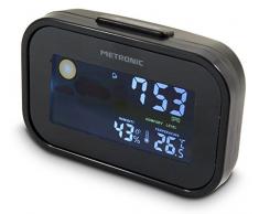 Metronic 477032 Réveil de Voyage Compact avec Météo - Noir