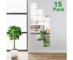 15 Pièces Réglage Miroir Acrylique Amovible Autocollant Mural pour Maison Salon Chambre Décor (Style 5, 15 Pièces)