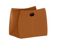 VANDA: Porte-Revues en Cuir Couleur Brun, Porte Journaux, Sac de Rangement, Range-Revues Made in Italy by Limac Design