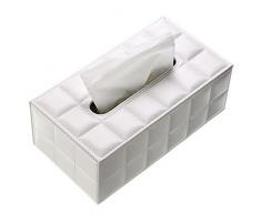 Boîte à mouchoirs rectangulaire en cuir PU - Décoration élégante et raffinée - Blanc - Par BTSKY
