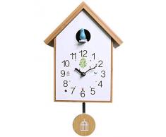 HANGESS LIYACK Pendules à Coucou Blanche pour Le Salon Salon Horloge Murale Décorative Moderne avec Pendule (Couleur Bleue Ou Blanche de Loiseau Disponible)