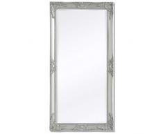 Tidyard Miroir Mural Magnifique pour Salle de Bain/Dressing Style Baroque Argenté 120 x 60 cm