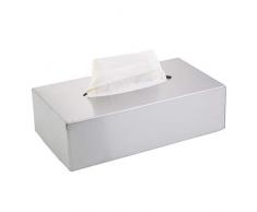 axentia Boîte à Mouchoirs, Acier, argenté, ca. 24,5 x 13 x 7 cm