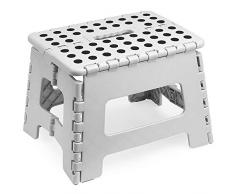 Deuba Tabouret Pliant, Tabouret Marche Pied, Tabouret à Marche Blanc - capacité de Charge Max. : 100Kg - Bureau Enfant Adulte Cuisine Atelier Jardin Garage Cave