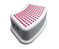 Addis Enfants de Salle de Bain Booster Marchepied, Blanc/Rouge, 24Â x 36.5Â x 13Â cm