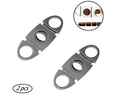 inherited 2pcs Coupe cigares Double Lame Guillotine en Acier Inoxydable Ciseaux pour la Plupart des cigares