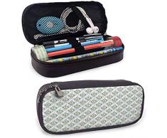 KLKLK Étui à crayons Tattoo Zippered Pen Case Stationery Bag Abstract Clocks in Boho Style with Watercolor Dots Timekeeper Horologe Easy to Carry Turquoise Yellow Purple