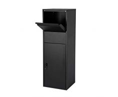 Boîte à colis au sol Boîte aux lettres sur pied Boîte aux lettres noire Reçu de colis pour la maison