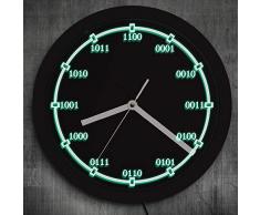 3D vinyle horloge murale code binaire décoratif horloge murale design moderne math équation numérique néon horloge murale professeur éducation cadeau