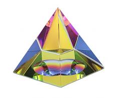 Sumnacon Pyramide en Verre, avec Couleur Coloré, Presse-Papier, Cadeau, Décoration, Outil de Photographie (80mm)