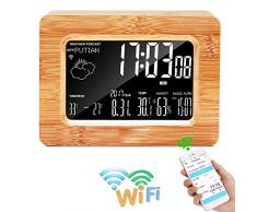 T ECH Grand Réveil sans Fil, Grand Écran À LED Et Gradateur, Chargeur USB 12 / 24H avec Réveil par Projection De Vibrations, Adapté À La Pendule De Plafond De La Chambre À Coucher