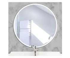 AUFHELLEN Miroir Mural Rond 50x50cm en Verre HD, Grand Miroir sans Cadre pour Salle de Bains, Vanité, Chambre