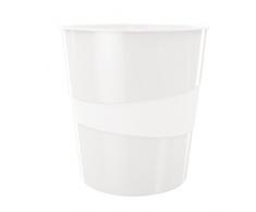 Leitz Wow 52781001 Corbeille à Papier - Blanc Métallisé