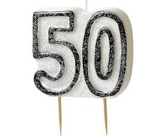 Unique Party - 34425 - Bougie - 50ème Anniversaire - Noir Glitz