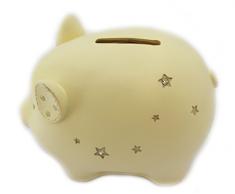 Par Juliana Résine Blanc Bambino Tirelire cochon & Stars Tirelire