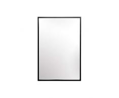 Elegance by Casa Chic - Grand Miroir Mural en métal - Rectangle 90x60 cm - Métal galvanisé - Noir