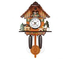 TOOGOO Horloge Murale Coucou Antique en Bois Cloche DOiseau Montre DAlarme Balan？Oire DéCorations pour la Maison 006