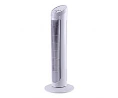 HOMCOM Ventilateur Colonne Tour Oscillant Silencieux 45 W 3 Vitesses 27 x 27 x 75 cm Blanc