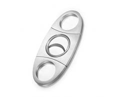 Coupe-cigare de poche en acier inoxydable à double tranchant Argenté