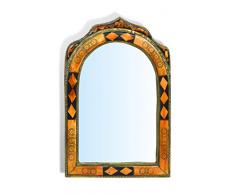 Taille M Décoré voûte plantaire Miroir marocain avec insert diamants – Orange Henné – H46 31 cm – Dernière de 3 -