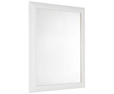 GaviaStore Miroir Mural Moderne de la Plus Haute qualité - Elise Blanche - 70x50 cm - ameublement Art déco Salon Mur Chambre Salle Bain Cuisine entrée Décoration Maison