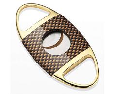 PROMISE coupe-cigare guillotine acier inoxydable double lame 20 mm diamètre cigare guillotine coupe-cigare (Métal or F)