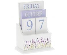 The Leonardo Collection Calendrier perpétuel en Bois Motif Fleurs de Lavande