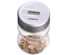Eddy Toys 52700 Tirelire Compteuse Automatique, Plastique, Argent, Taille Unique