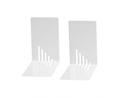 Wedo 1021000 Lot de 2 Serre-livres Blanc