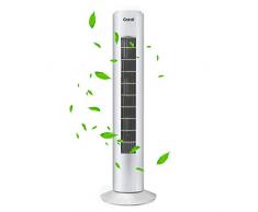 Gotoll Ventilateur Colonne de Bureau Ventilateur Sur Pied Oscillation 75°, 3 Vitesses Ajustable Brasseur dAir Silencieux - Blanc - 73cm