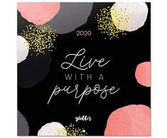 Erik - Calendrier Mural 2020 Glitter Gold Dreams - 30 x 30 cm