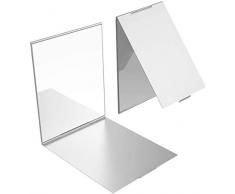YoungRich Petits Miroirs de Voyage Miroir de Poche Portable Compact Miroir de Maquillage Pour Maquillage de Cheveux et de Rasage 17x13x0.5cm Argent