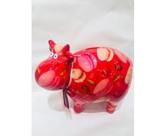 Pomme Pidou, Tirelire Vache Bella Rouge Motifs Macarons
