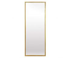 Elegance by Casa Chic - Grand Miroir Mural en métal - Miroir sur Pied 130x45 cm - Métal galvanisé - Or
