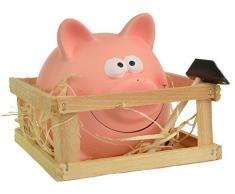 Tirelire en forme de cochon avec du foin et un marteau - Cassez-la pour l’ouvrir