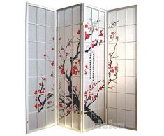 PARAVENT MODÈLE Branches de Cerisier, Blanc