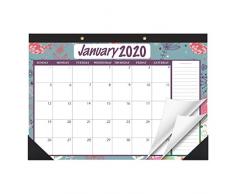 STOBOK Calendrier de bureau 2020-2021 Mensuel agenda de bureau, Calendrier familial/Calendrier mural agenda: janvier 2020 - décembre 2021, 43x30 cm, vintage floral