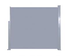 mewmewcat Auvent Latéral Rétractable Paravent Extérieur 300 x 120 cm Gris Argenté + Gris pour Jardin Terrasse Balcon Résistant aux UV et à leau