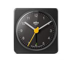 Braun BNC002BKBK Réveil de voyage carré classique Noir,5,6 x 5,6 x 3,1 cm