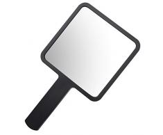YoungRich Miroir Portable Professionnel Mirroir à Main Miroir de Maquillage Carré Mirroir Portable Salon de Coiffure La Famille Noir