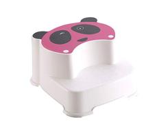 Manyo Marchepied Enfants, Tabouret Enfant Plastique Escabeau 2 Marches, Marche Pied Antidérapant Toilette/Salle de Bain (Rose rouge)