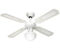 Farelek Bali Ventilateur de plafond, 107 cm, blanc