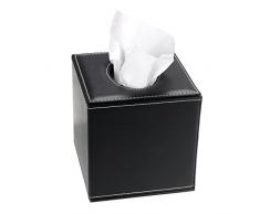 Sumnacon Boîte à Mouchoir Carré, en PU Cuir, Sobre et Pratique pour la Famille, le Bureau (Noir)