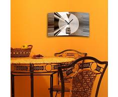 Dixtime 3D-0327 Horloge murale design style abstrait et moderne – Silencieuse, sans bruit de tic-tac – Marron