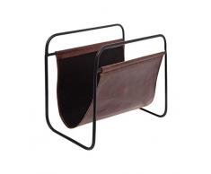 Atmosphera - Porte-revues magasines et journaux en Cuir sur Support métal La French Touch