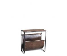Porte-revues en métal et cuir