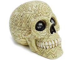 com-four® Tirelire, crâne avec Ornements mystiques pour Les Amoureux de Goth, 12 x 11 cm, Design 4 (Crâne N ° 4)